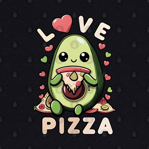 A cute sweet avocado eating pizza by T-Shirt Paradise